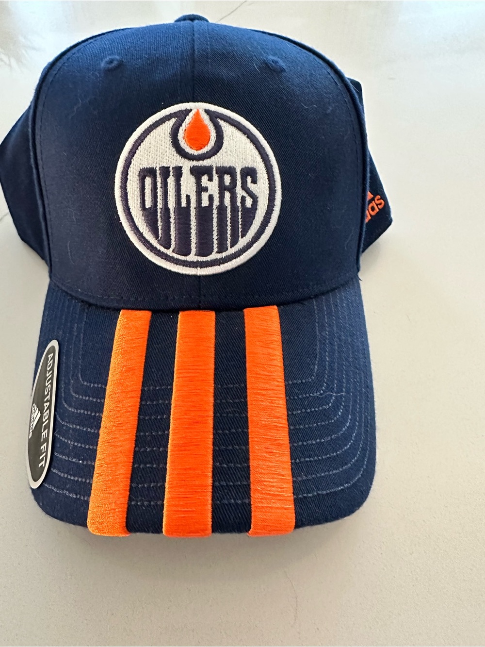 Adidas Edmonton Oilers NHL Hat Cap Navy Orange NWT